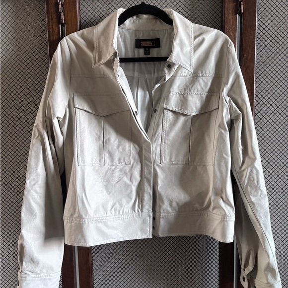Greylin Off-White Leather Jacket - Picture 1 of 13